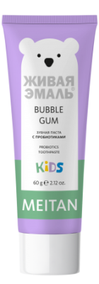 C-1307 Скидка 40%  Зубная паста для детей  с пробиотиками BUBBLE GUM. 
