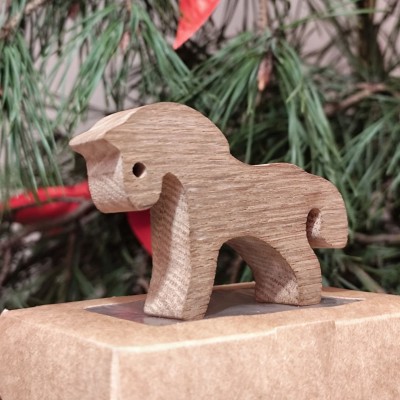 Лошадка деревянная, дуб натуральный 10х8 см